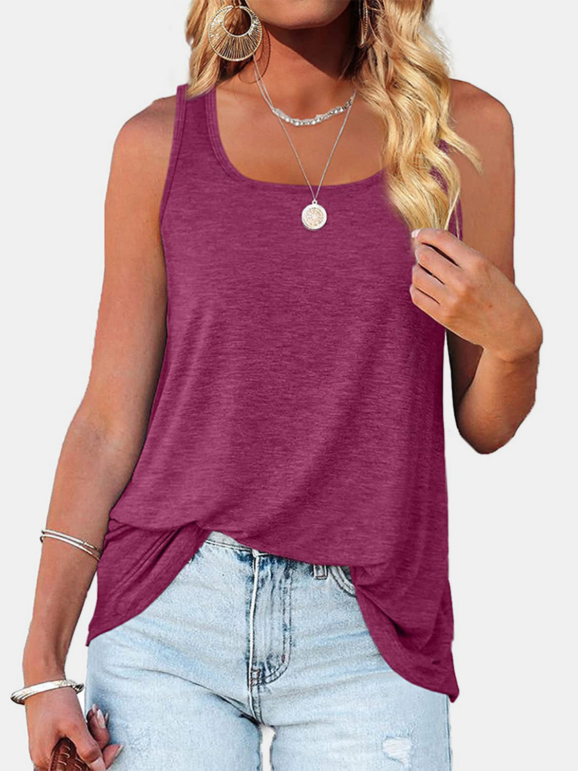 Heathered Square Neck Tank